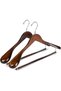 B&S Premium Wooden Hanger, 44.5cm Beech Wood with Square Rod, 4.5cm Thick, Heavy-Duty Coat Hanger for Suits, Jackets & Shirts – Walnut Color (Beech Wood Square Rod 44.5cm)