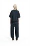 Black Washed Claret Red Detailed Lace-Up Vdr Printed Oversize T-Shirt 19014 - 5