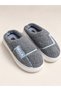 Women's Gray Plush House Slippers Soft Textured Thick Soled Closed Toe Winter Slippers - 4