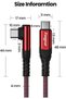 كابل USB C إلى USB C، 60 واط، من النوع C إلى النوع C (6 أقدام/1.83 متر، أحمر) - 7