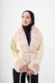 Women's Fur Detailed Waist Tie Knitwear Cardigan Cream - 2