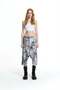 Black and White Floral Printed Dye Effect Shalwar Bermuda Shorts 19048 - 5