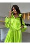 Silk Satin Zippered Top and Bottom Set - 4