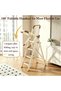 4 Step Cream Multi Purpose Folding Ladder with Non Slip Wide Pedals and Flip Up Handrail Easy Storage for Home and Office - 5
