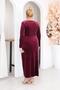 Large Size Double Breasted Collar Velvet Dress - 7