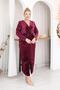 Large Size Double Breasted Collar Velvet Dress - 4