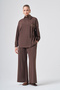 Front Zipper Trousers Suit 1091 Brown - 4