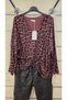 Italian Slim Sweater V-Neck Leopard Pattern