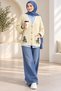 Colorful Embroidery Pocketed Buttoned Knitwear Cardigan Ecru