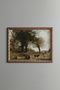 Trees and Grazing Animals in a Meadow - Vintage Patterned Painting - Fine Model