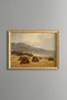Stacks of Hay in the Mountain Valley - Vintage Patterned Painting - Fine Model