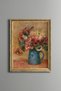 Colorful Spring Flowers in a Blue Vase - Vintage Patterned Painting - Fine Model