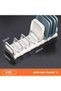 Plastic Dish Drainer Plate and Cutlery Drying Rack, Dish Rack for Home Kitchen Counter Top Organizers, 43 x 6 x 15 cm, White - 2
