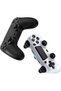 وحدة تحكم لاسلكية متوافقة مع PS4 / Pro/Slim (أسود وأبيض) - عبوة من قطعتين - 4