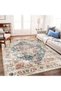 Carpet Rug Anti-Slip- Size- 244 x 305 (8 x 10 ft) | Color- Beige & Blue |Boho Chic| Ideal as Carpets for Living room, Bedroom & Office - 4