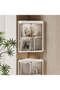 2 Layers Narrow Corner Bathroom Storage Cabinet with Doors for Kitchen Pantry Laundry Living Room Bedroom, 49.2 x 36.2 x 110.5 cm, White - 5