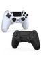 وحدة تحكم لاسلكية متوافقة مع PS4 / Pro/Slim (أسود وأبيض) - عبوة من قطعتين - 2