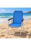 Portable Folding Camping Chair with Armrests – Lightweight Outdoor Beach, Fishing, Picnic & Garden Chair, Blue - 3
