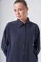 1092 Pair of Trousers Suit with Double Pocket Details and Self-Patterned Trousers Navy Blue - 3