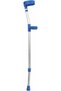 | Single Elbow Crutch | Adjustable Forearm Crutch 96-114cm, Flexible Cuff, Ergonomic Grip, Lightweight Walking Aid, 100kg Capacity, Adult Mobility Support for Injury Recovery, Blue