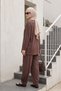 Women's Tunic Shalwar Pant Suit 4738 Brown - 2