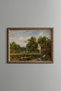 Cottage and Country Road in the Forest - Vintage Patterned Painting - Fine Model