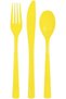 18 ASSORTED CUTLERY NEON YELLOW