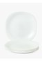 11 inch Large Dinner Plate Set of 6, Lightweight Square Opal