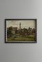 Village Life in Front of the Church Tower - Vintage Patterned Painting - Fine Model