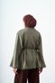 Women's Waist-Tied Lace Detail Tunic Khaki Green - 5