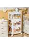 3 Layers Plastic Storage Organizer with Wheels, 2 Door+1 Low