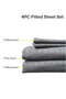 King Size 4Pc Fitted Sheet Set | Soft Microfiber Material | - 5