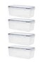 4-Piece Plastic Food Storage Containers with Lids And Measure Spoon 29x15x11.5 CM | Airtight Leak-Proof BPA-Free | Kitchen Organizer - 2
