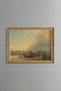 Cattle Herd and Shepherd at Sunset - Vintage Patterned Painting - Fine Model
