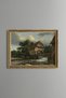 Old Water Mill by the River - Vintage Patterned Painting - Fine Model
