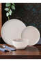 18 piece Stoneware Dinnerware Set, Set for 6, Microwave & Dishwasher Safe, Grey and Beige - 2