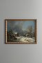 Snowy Village Landscape - Vintage Patterned Painting - Fine Model