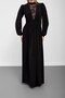 Black Collar Lace Detailed Long Dress - 6