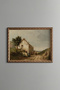 Stone Village Houses on the Countryside Road - Vintage Patterned Painting - Fine Model