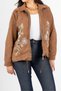 Women's Winter Tan Florencia Sequin Embroidered Suede Jacket 8654 - 6