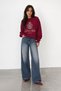 Women's Sweatshirt Swt02840 Burgundy - 3
