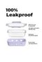 3 Pack Glass Food Storage Container with Silicone Sleeve and - 3
