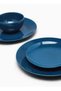 18-Piece Stoneware Dinner Set Plates, Dishes, Bowls, Serves 6 Dark Blue - 2