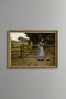 Woman Next to the Garden Fence - Vintage Patterned Painting - Fine Model