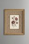 Burgundy Floral Branch on a Patterned Beige Background - Vintage Patterned Painting - Fine Model