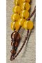 Natural Honey Resin German Crimped Amber Prayer Beads – Ottoman Era – Skilled Craftsman Antique Resin Inlaid – 13.30 X 13.50 mm - 2
