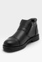 Men's Double Zippered Cold-Proof Boots with Fur Inside Black - 6