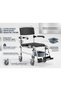 Bariatric Commode Wheelchair, 20-Inch Seat, 2-in-1 Mobile Toilet Chair & Transport Aid, Height Adjustable, Flip-Back Arms, Swing-Away Footrests, 150kg Capacity, Reinforced Aluminum Frame - 3