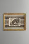 Countryside Scenery with Trees on a Striped Background - Vintage Patterned Painting - Fine Model