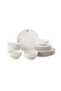 18 piece Porcelain Dinnerware Set, Set for 6, Microwave & Dishwasher Safe, Purple and Gold Rim - 2